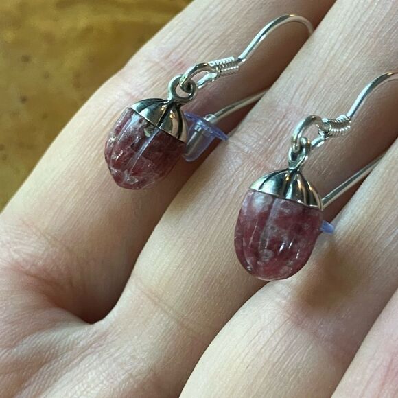 Norwegian Thulite Sterling Silver Earrings - Picture 8 of 8
